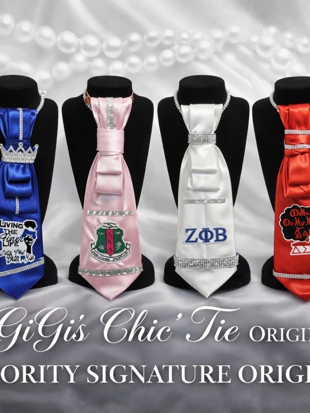 GiGi’s Chic’ Ties Necklace Originals AKA - Soro Sassy Pink & Green - Charm